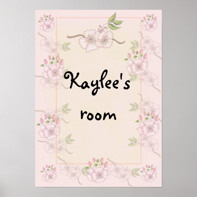 Cutest Girl's Nursery or Bedroom Floral Poster (Front)