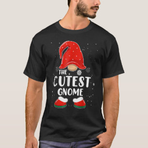 Cutest Gnome Buffalo Plaid Matching Family Christm T-Shirt