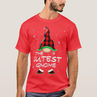 Cutest Gnome Buffalo Plaid Matching Family Christm T-Shirt