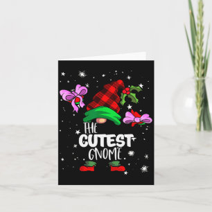 Cutest Gnome Red Buffalo Plaid Matching Family Chr Card