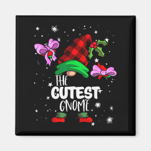 Cutest Gnome Red Buffalo Plaid Matching Family Chr Magnet