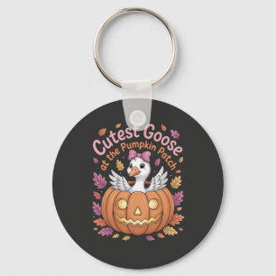 Cutest Goose at the Pumpkin Patch Thanksgiving Key Ring