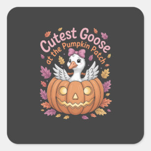 Cutest Goose at the Pumpkin Patch Thanksgiving Square Sticker