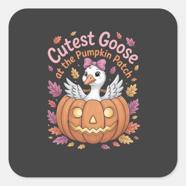 Cutest Goose at the Pumpkin Patch Thanksgiving   Square Sticker (Front)