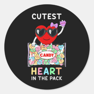 Cutest Heart In The Pack Fun Valentines Day Toddle Classic Round Sticker