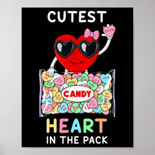 Cutest Heart In The Pack Fun Valentines Day Toddle Poster