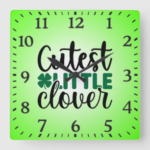 Cutest Little Clover Charm-60277 Square Wall Clock
