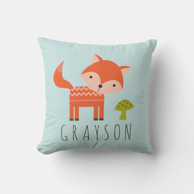 Cutest Little Fox Personalised Throw Pillow (Front)