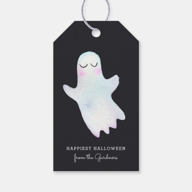 Cutest Little Ghost Halloween Gift Tags (Front)