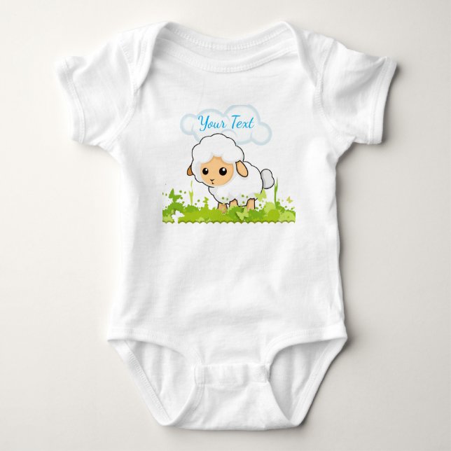 Cutest Little Lamb Baby Bodysuit (Front)