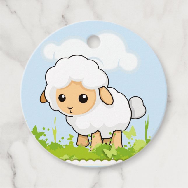 Cutest Little Lamb Favour Tags (Front)