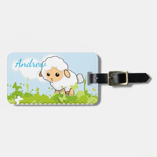 Cutest Little Lamb Luggage Tag (Front Horizontal)