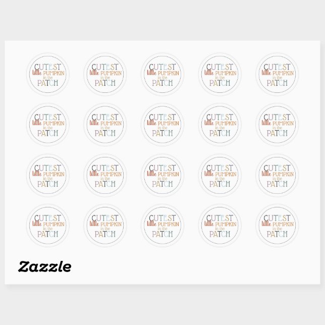 Cutest Little Pumpkin Classic Round Sticker (Sheet)