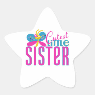 Cutest Little Sister - Butterfly Star Sticker