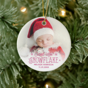 Cutest little snowflake baby first christmas ceramic tree decoration