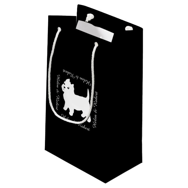Cutest Little Westie Dog - Westhighland Terrier Small Gift Bag (Back Angled)