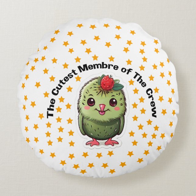 Cutest Member of the Crew Round Cushion (Front)
