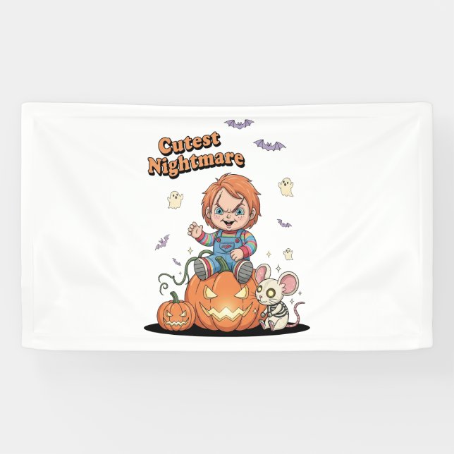 Cutest Nightmare Chucky Halloween Banner (Horizontal)