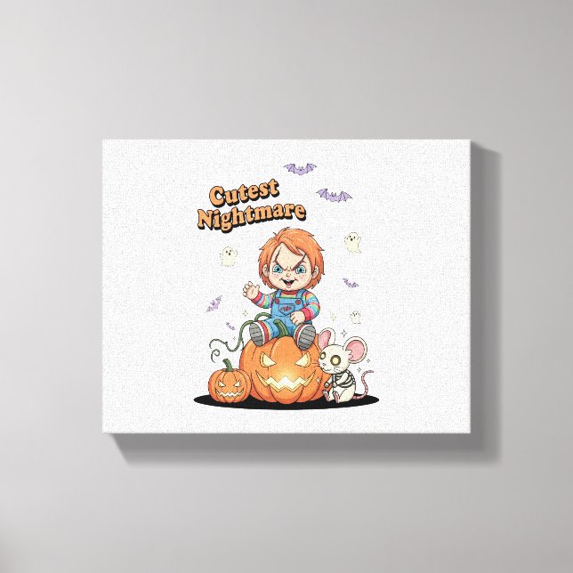 Cutest Nightmare Chucky Halloween Canvas Print (Front)