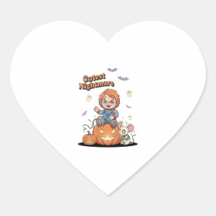 Cutest Nightmare Chucky Halloween Heart Sticker