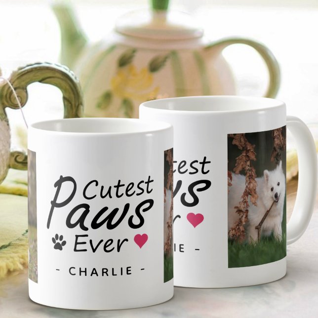 Cutest Paws Ever Cute Dog Mum Photo Keepsake Gift Coffee Mug (Creator Uploaded)