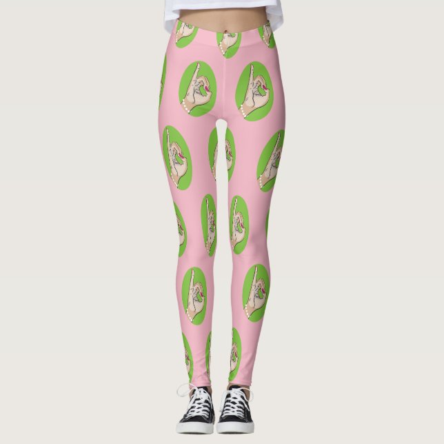 Cutest pink and green leggings (Front)