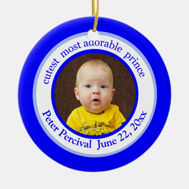 Cutest Prince Charming Photo Ornament (Front)