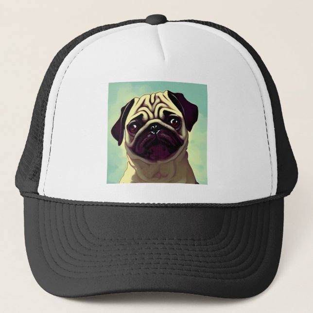 Cutest Pug Ever Trucker Hat Style (Front)