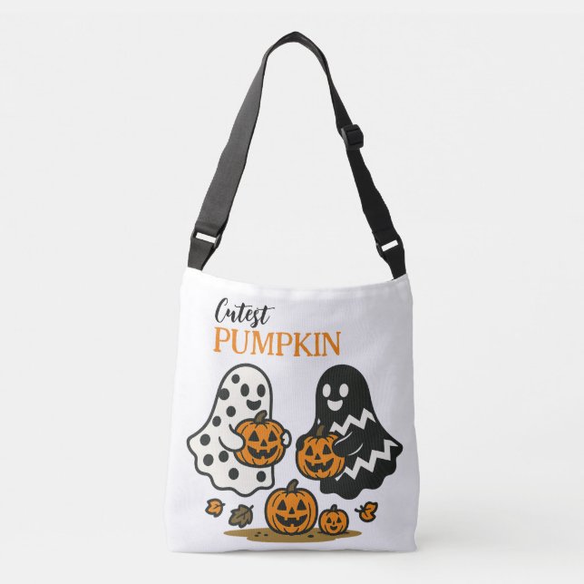 Cutest Pumpkin Ghosts - White  Crossbody Bag (Front)