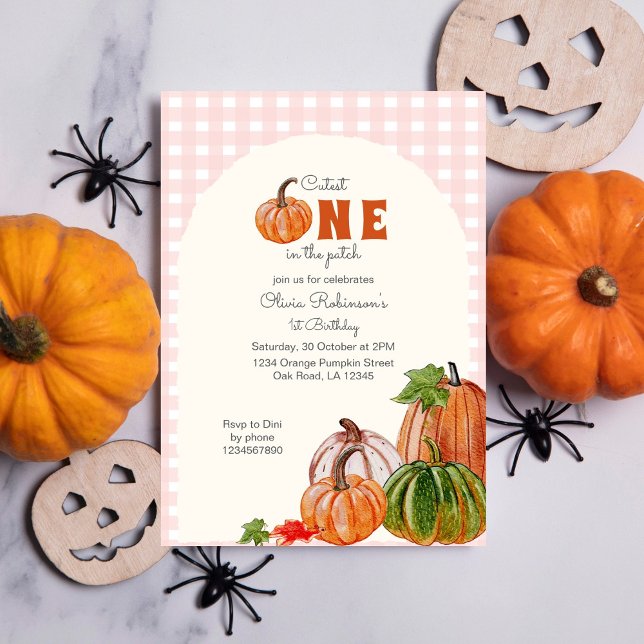 Cutest Pumpkin in the Patch 1st Birthday  Invitation (Creator Uploaded)