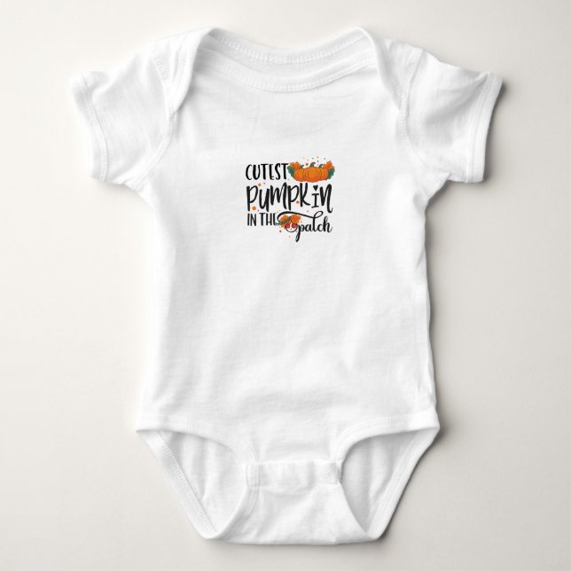 Cutest Pumpkin In The Patch Baby Bodysuit (Front)