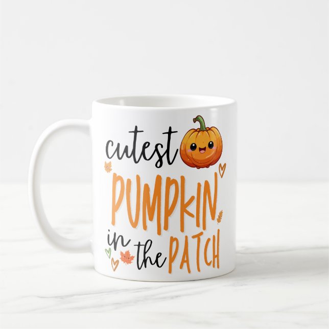 Cutest Pumpkin in the Patch, Fall First Halloween Coffee Mug (Left)