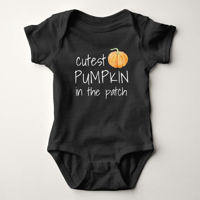 Cutest Pumpkin in the Patch Halloween Baby Bodysuit (Front)