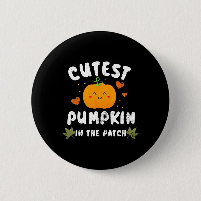 Cutest Pumpkin In The Patch Halloween Fall Costume 6 Cm Round Badge (Front)