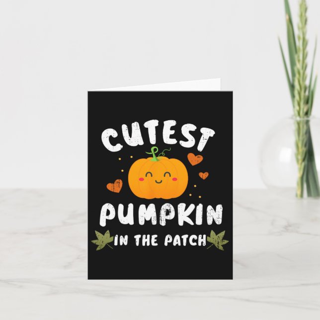 Cutest Pumpkin In The Patch Halloween Fall Costume Card (Front)