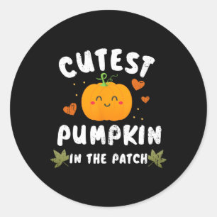 Cutest Pumpkin In The Patch Halloween Fall Costume Classic Round Sticker