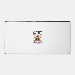 Cutest Pumpkin In The Patch Halloween Shirt Design Desk Mat