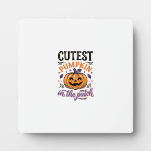 Cutest Pumpkin In The Patch Halloween Shirt Design Plaque