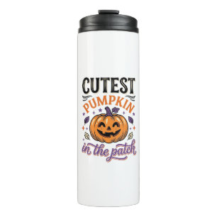 Cutest Pumpkin In The Patch Halloween Shirt Design Thermal Tumbler