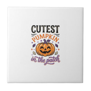 Cutest Pumpkin In The Patch Halloween Shirt Design Tile