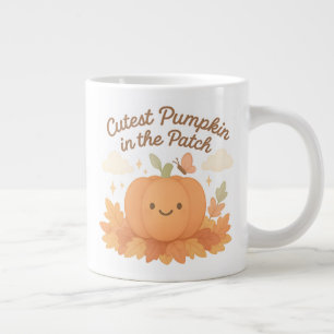 Cutest Pumpkin In The Patch Pastel Autumn Design Large Coffee Mug
