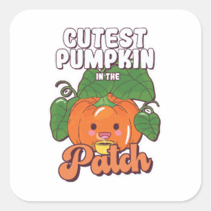 cutest pumpkin in the patch square sticker