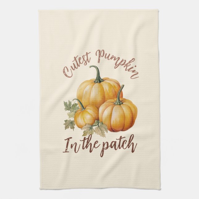 Cutest Pumpkin in the Patch Tea Towel (Vertical)
