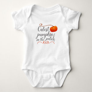 cutest pumpkin in the patch thanksgiving fall baby bodysuit