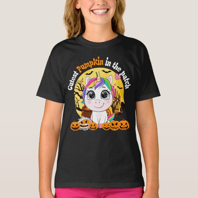 Cutest Pumpkin In The Patch Unicorn witch  T-Shirt (Front)