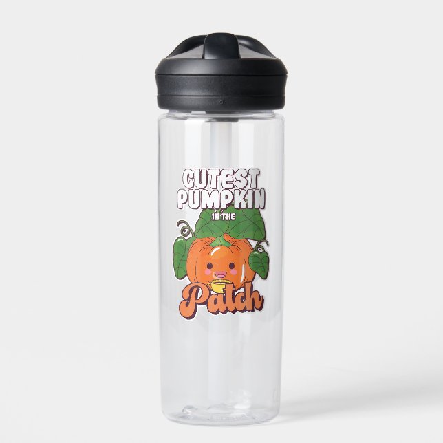cutest pumpkin in the patch water bottle (Front)