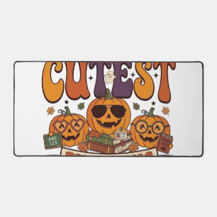 Cutest Pumpkins Halloween Teacher Glasses Books_1 Desk Mat
