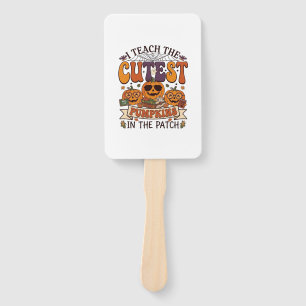 Cutest Pumpkins Halloween Teacher Glasses Books_1 Hand Fan