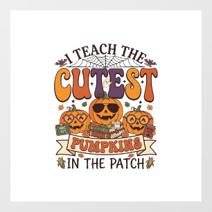 Cutest Pumpkins Halloween Teacher Glasses Books_1 Window Cling