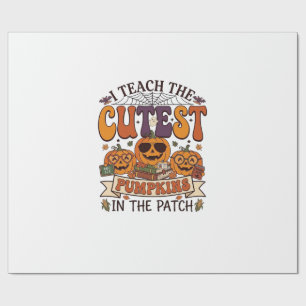 Cutest Pumpkins Halloween Teacher Glasses Books_1 Wrapping Paper